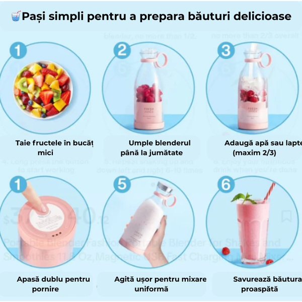 Blender Portabil pentru Sucuri Fresh
